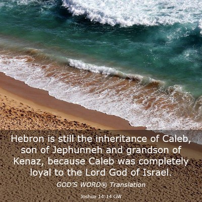 Picture 03 - Joshua 14:14 GW - Hebron is still the inheritance of Caleb, son of - Bible Verse Picture