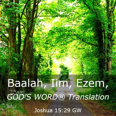 Picture 03 - Joshua 15:29 GW - Baalah, Iim, - Bible Verse Picture