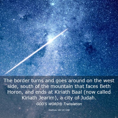 Picture 03 - Joshua 18:14 GW - The border turns and goes around on the west - Bible Verse Picture