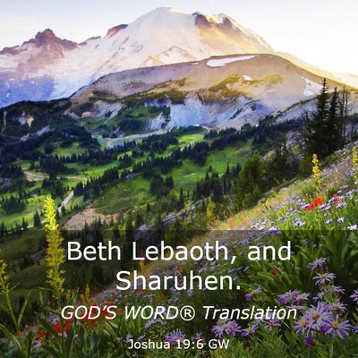 Picture 03 - Joshua 19:6 GW - Beth Lebaoth, and - Bible Verse Picture