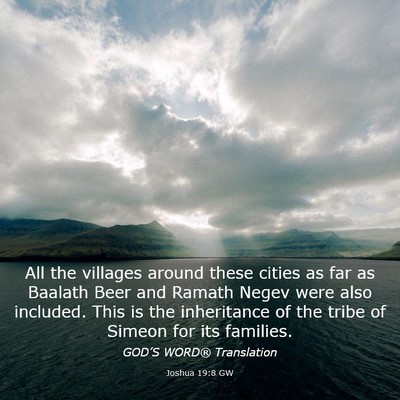 Picture 03 - Joshua 19:8 GW - All the villages around these cities as far as - Bible Verse Picture