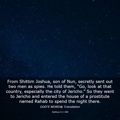 Picture 03 - Joshua 2:1 GW - From Shittim Joshua, son of Nun, secretly sent - Bible Verse Picture