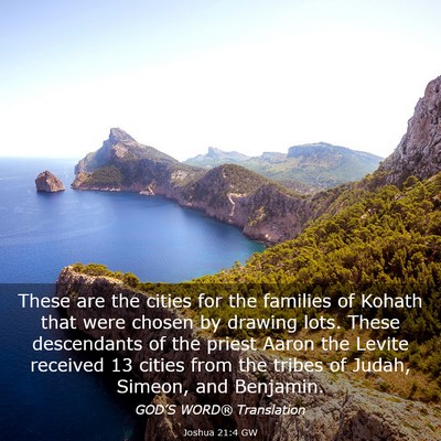 Picture 03 - Joshua 21:4 GW - These are the cities for the families of Kohath - Bible Verse Picture