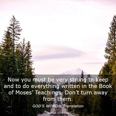 Picture 03 - Joshua 23:6 GW - Now you must be very strong to keep and to do - Bible Verse Picture