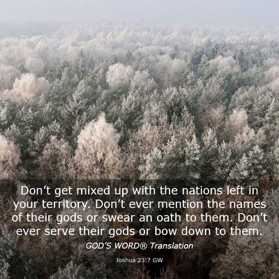 Picture 03 - Joshua 23:7 GW - Don’t get mixed up with the nations left in - Bible Verse Picture