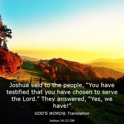 Picture 03 - Joshua 24:22 GW - Joshua said to the people, “You have testified - Bible Verse Picture