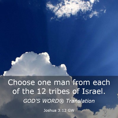 Picture 03 - Joshua 3:12 GW - Choose one man from each of the 12 tribes of - Bible Verse Picture