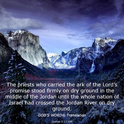 Picture 03 - Joshua 3:17 GW - The priests who carried the ark of the Lord’s - Bible Verse Picture