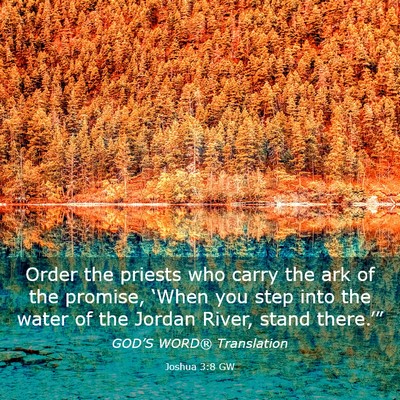Picture 03 - Joshua 3:8 GW - Order the priests who carry the ark of the - Bible Verse Picture