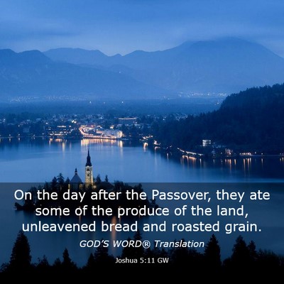 Picture 03 - Joshua 5:11 GW - On the day after the Passover, they ate some of - Bible Verse Picture