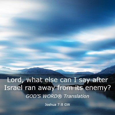 Picture 03 - Joshua 7:8 GW - Lord, what else can I say after Israel ran away - Bible Verse Picture
