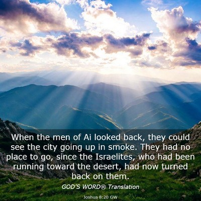 Picture 03 - Joshua 8:20 GW - When the men of Ai looked back, they could see - Bible Verse Picture