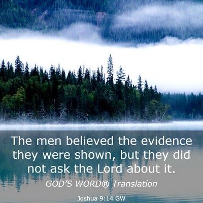 Picture 03 - Joshua 9:14 GW - The men believed the evidence they were shown, - Bible Verse Picture