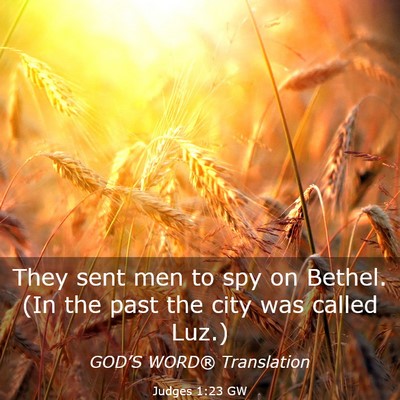 Picture 03 - Judges 1:23 GW - They sent men to spy on Bethel. (In the past the - Bible Verse Picture
