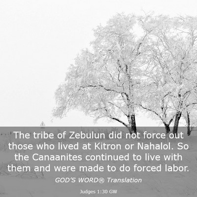 Picture 03 - Judges 1:30 GW - The tribe of Zebulun did not force out those who - Bible Verse Picture