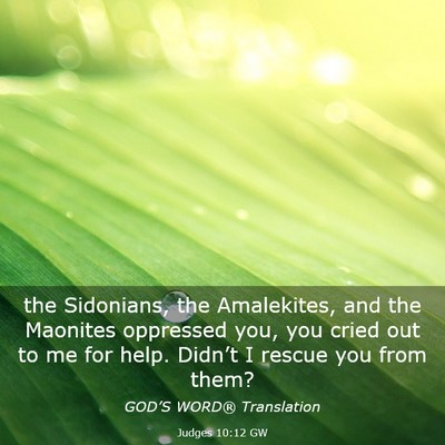 Picture 03 - Judges 10:12 GW - the Sidonians, the Amalekites, and the Maonites - Bible Verse Picture