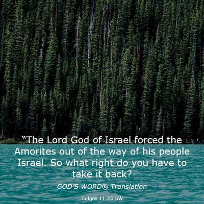 Picture 03 - Judges 11:23 GW - “The Lord God of Israel forced the Amorites out - Bible Verse Picture