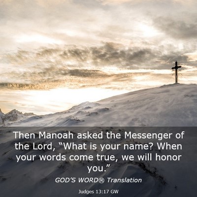 Picture 03 - Judges 13:17 GW - Then Manoah asked the Messenger of the Lord, - Bible Verse Picture
