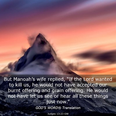 Picture 03 - Judges 13:23 GW - But Manoah’s wife replied, “If the Lord - Bible Verse Picture