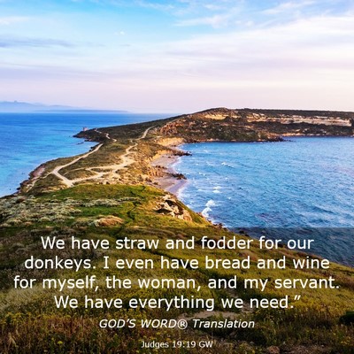 Picture 03 - Judges 19:19 GW - We have straw and fodder for our donkeys. I even - Bible Verse Picture