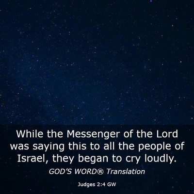 Picture 03 - Judges 2:4 GW - While the Messenger of the Lord was saying this - Bible Verse Picture