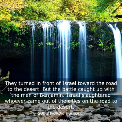 Picture 03 - Judges 20:42 GW - They turned in front of Israel toward the road to - Bible Verse Picture