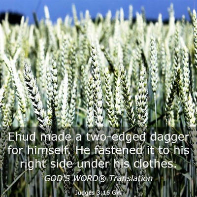 Picture 03 - Judges 3:16 GW - Ehud made a two-edged dagger for himself. He - Bible Verse Picture