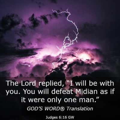 Picture 03 - Judges 6:16 GW - The Lord replied, “I will be with you. You will - Bible Verse Picture