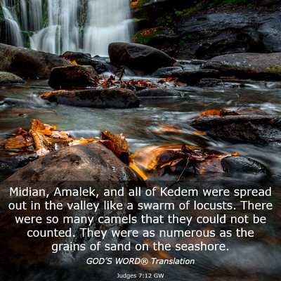 Picture 03 - Judges 7:12 GW - Midian, Amalek, and all of Kedem were spread out - Bible Verse Picture