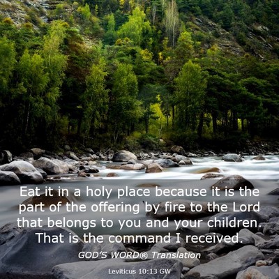 Picture 03 - Leviticus 10:13 GW - Eat it in a holy place because it is the part of - Bible Verse Picture