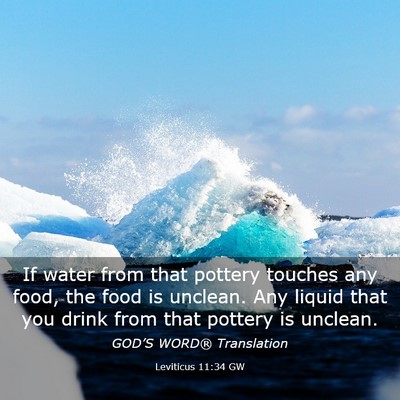 Picture 03 - Leviticus 11:34 GW - If water from that pottery touches any food, the - Bible Verse Picture