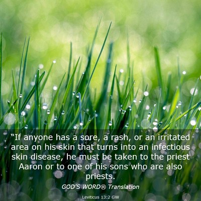 Picture 03 - Leviticus 13:2 GW - “If anyone has a sore, a rash, or an irritated - Bible Verse Picture