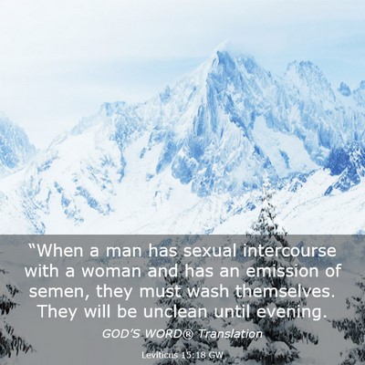 Picture 03 - Leviticus 15:18 GW - “When a man has sexual intercourse with a woman - Bible Verse Picture