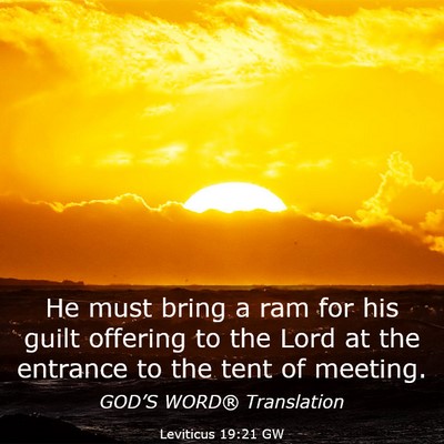 Picture 03 - Leviticus 19:21 GW - He must bring a ram for his guilt offering to the - Bible Verse Picture