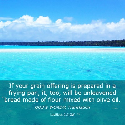 Picture 03 - Leviticus 2:5 GW - If your grain offering is prepared in a frying - Bible Verse Picture