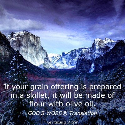Picture 03 - Leviticus 2:7 GW - If your grain offering is prepared in a skillet, - Bible Verse Picture