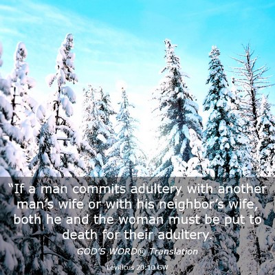 Picture 03 - Leviticus 20:10 GW - “If a man commits adultery with another man’s - Bible Verse Picture