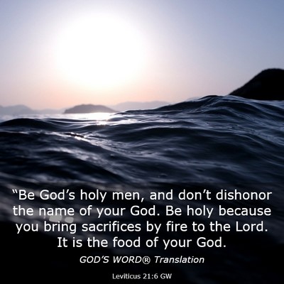 Picture 03 - Leviticus 21:6 GW - “Be God’s holy men, and don’t dishonor the - Bible Verse Picture