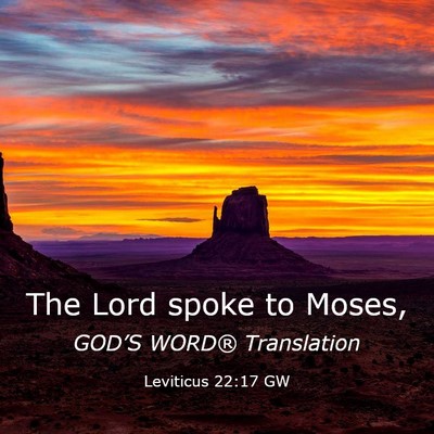 Picture 03 - Leviticus 22:17 GW - The Lord spoke to - Bible Verse Picture