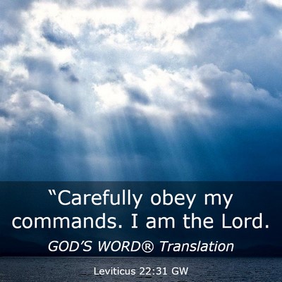 Picture 03 - Leviticus 22:31 GW - “Carefully obey my commands. I am the - Bible Verse Picture