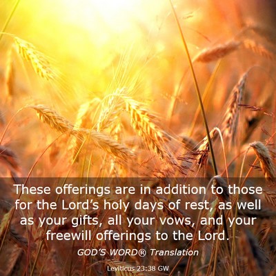 Picture 03 - Leviticus 23:38 GW - These offerings are in addition to those for the - Bible Verse Picture