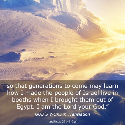 Picture 03 - Leviticus 23:43 GW - so that generations to come may learn how I made - Bible Verse Picture