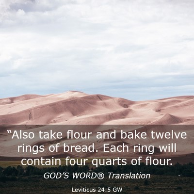 Picture 03 - Leviticus 24:5 GW - “Also take flour and bake twelve rings of - Bible Verse Picture