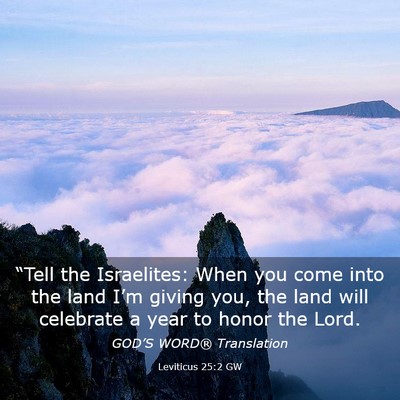 Picture 03 - Leviticus 25:2 GW - “Tell the Israelites: When you come into the - Bible Verse Picture
