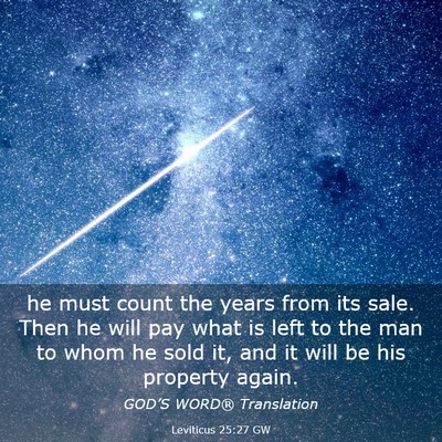 Picture 03 - Leviticus 25:27 GW - he must count the years from its sale. Then he - Bible Verse Picture