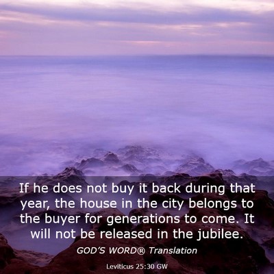 Picture 03 - Leviticus 25:30 GW - If he does not buy it back during that year, the - Bible Verse Picture