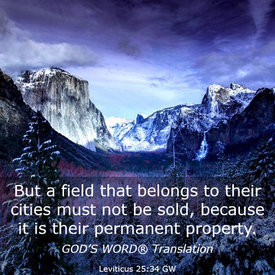 Picture 03 - Leviticus 25:34 GW - But a field that belongs to their cities must not - Bible Verse Picture