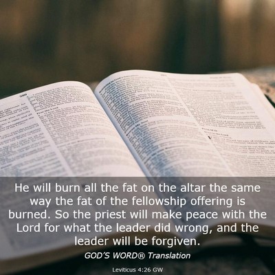 Picture 03 - Leviticus 4:26 GW - He will burn all the fat on the altar the same - Bible Verse Picture
