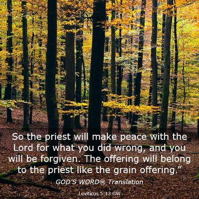 Picture 03 - Leviticus 5:13 GW - So the priest will make peace with the Lord for - Bible Verse Picture
