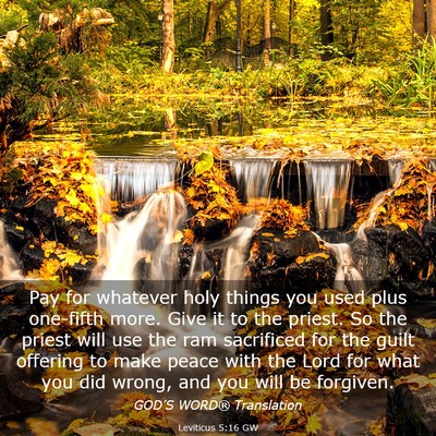 Picture 03 - Leviticus 5:16 GW - Pay for whatever holy things you used plus - Bible Verse Picture